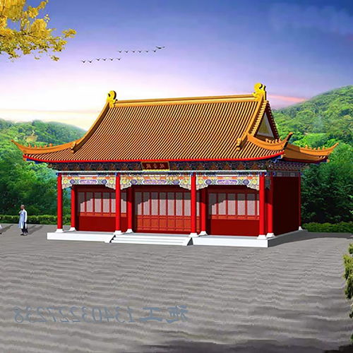 农村小型庙宇施工与喷泉设计 三间庙大殿的建造与景观融合