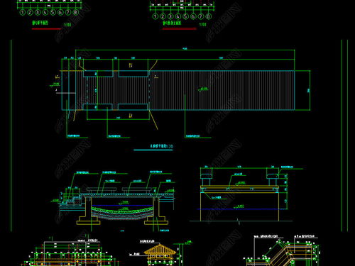 园林景观桥CAD施工设计图与假山平面图下载指南