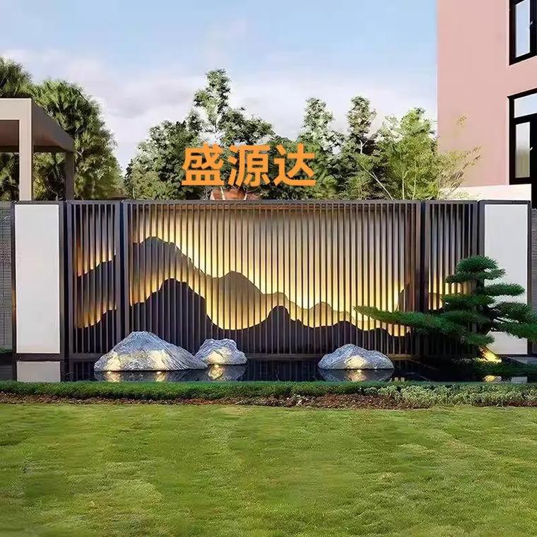 不锈钢影壁墙的艺术蜕变 室外假山款定制方案